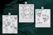 SKULLS, BUTTERFLIES AND ROSE HIP, a Texture Illustration by LanaDzi (Thumbnail 8 of 12)
