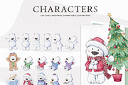 Cute Christmas Characters, a Seasonal Illustration by Pretty Little Lines (Thumbnail 8 of 16)