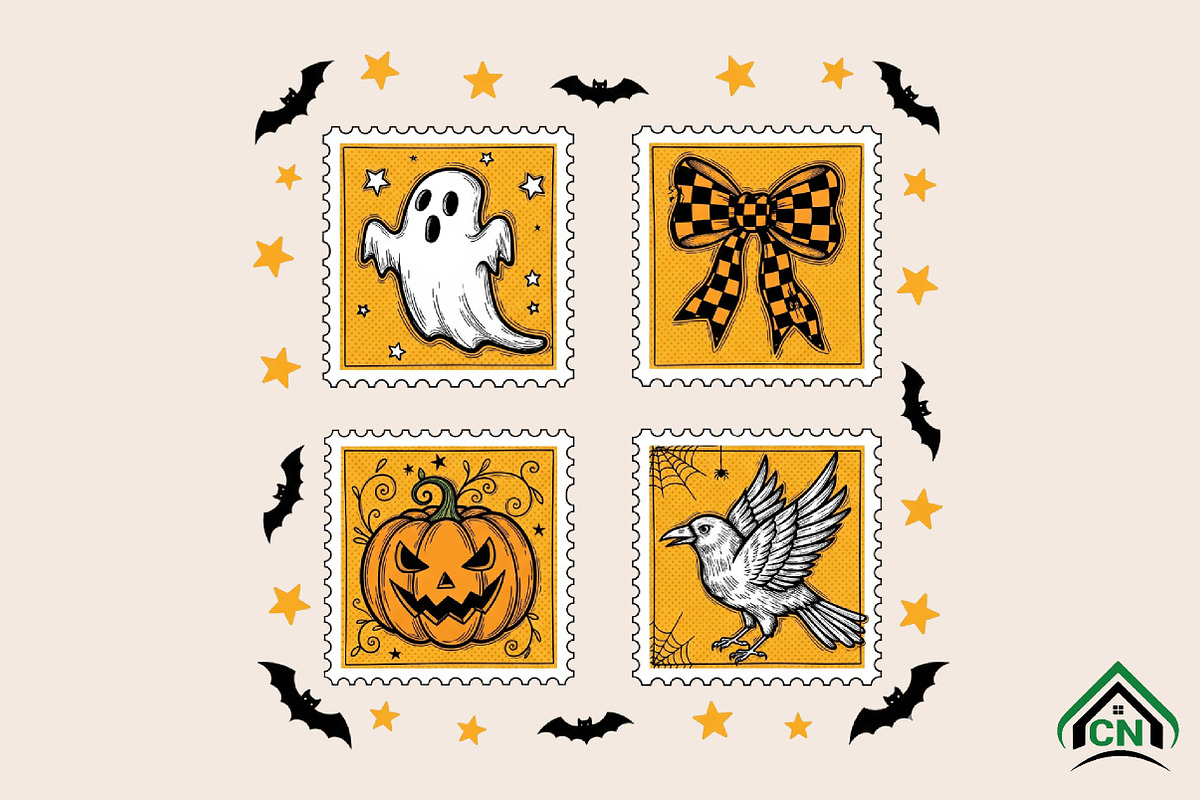 Halloween Postage Stamp PNG, an Illustration by Craft Nest (Photo 1 of 6)