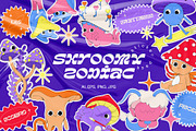 Shroomy Zodiac - vector stickers, an Illustration by marmarina (Thumbnail 1 of 11)