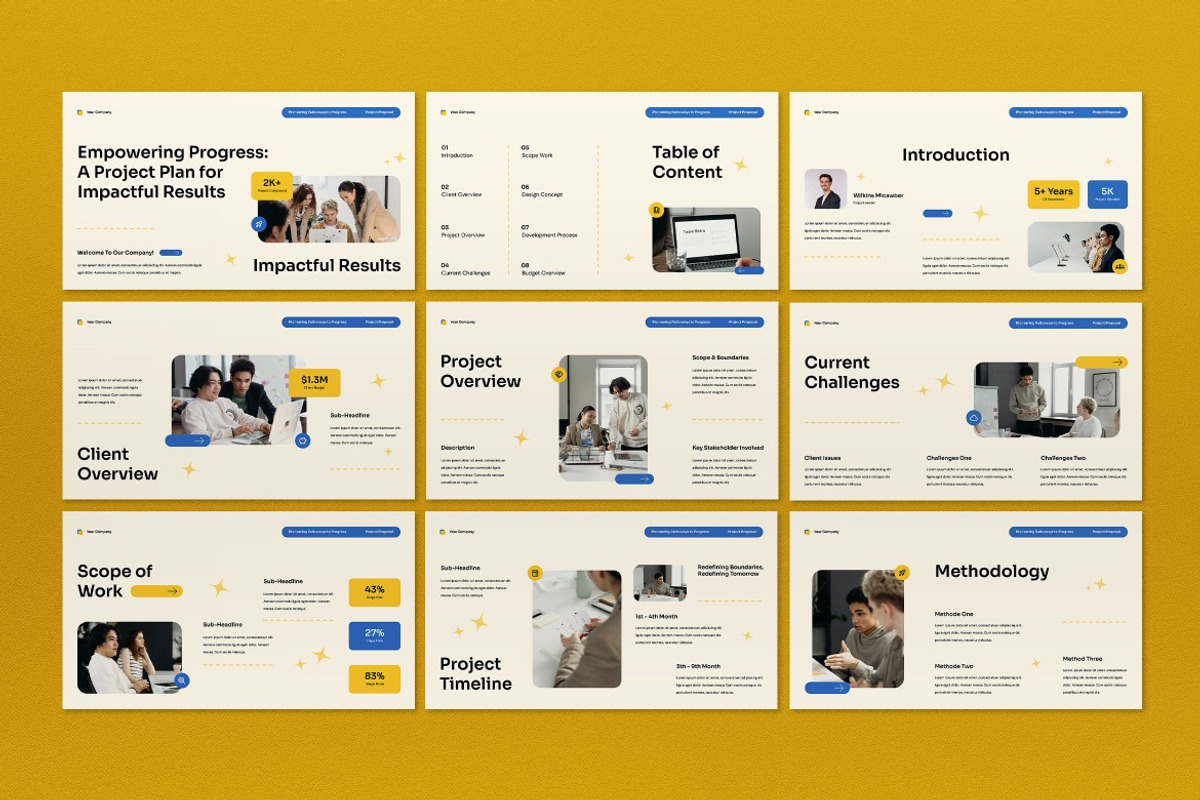 White Yellow Project Proposal PPT, a Presentation Template by graphicook (Photo 2 of 4)