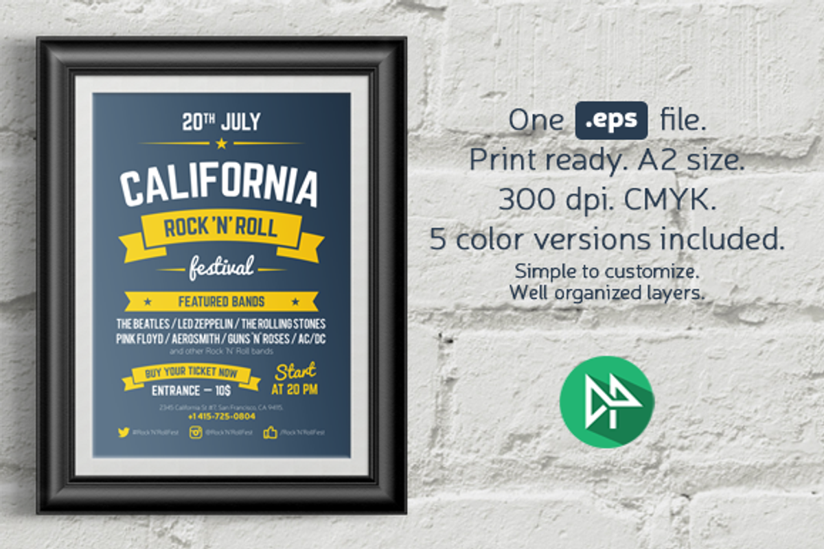 Music Festival Poster Template, a Flyer Template by Danil Polshin (Photo 10 of 10)