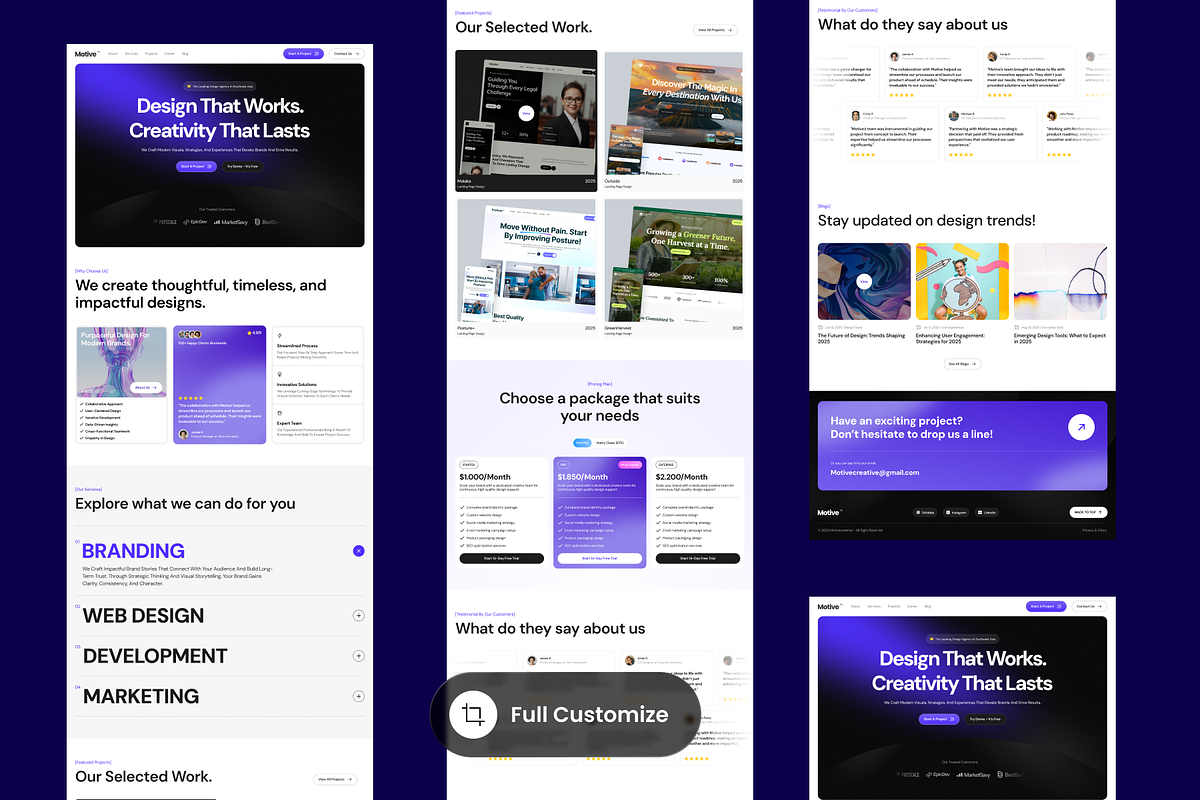 Motive - Design Agency Landing Page preview 3