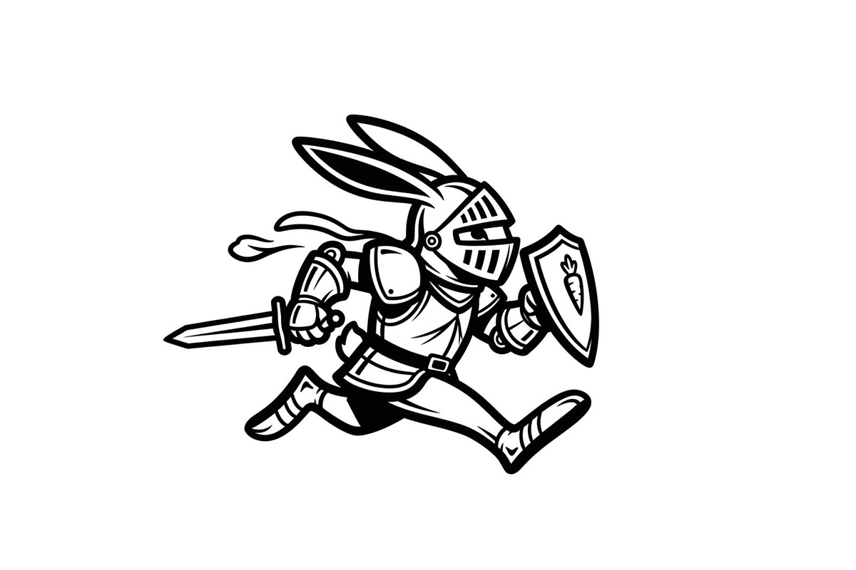 Warrior Bunny Knight Silhouette, an Illustration by jahid234 (Photo 19 of 49)