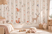 Woodland Kids Wall Mural, a Wallpaper Graphic by by creative paper (Thumbnail 6 of 10)
