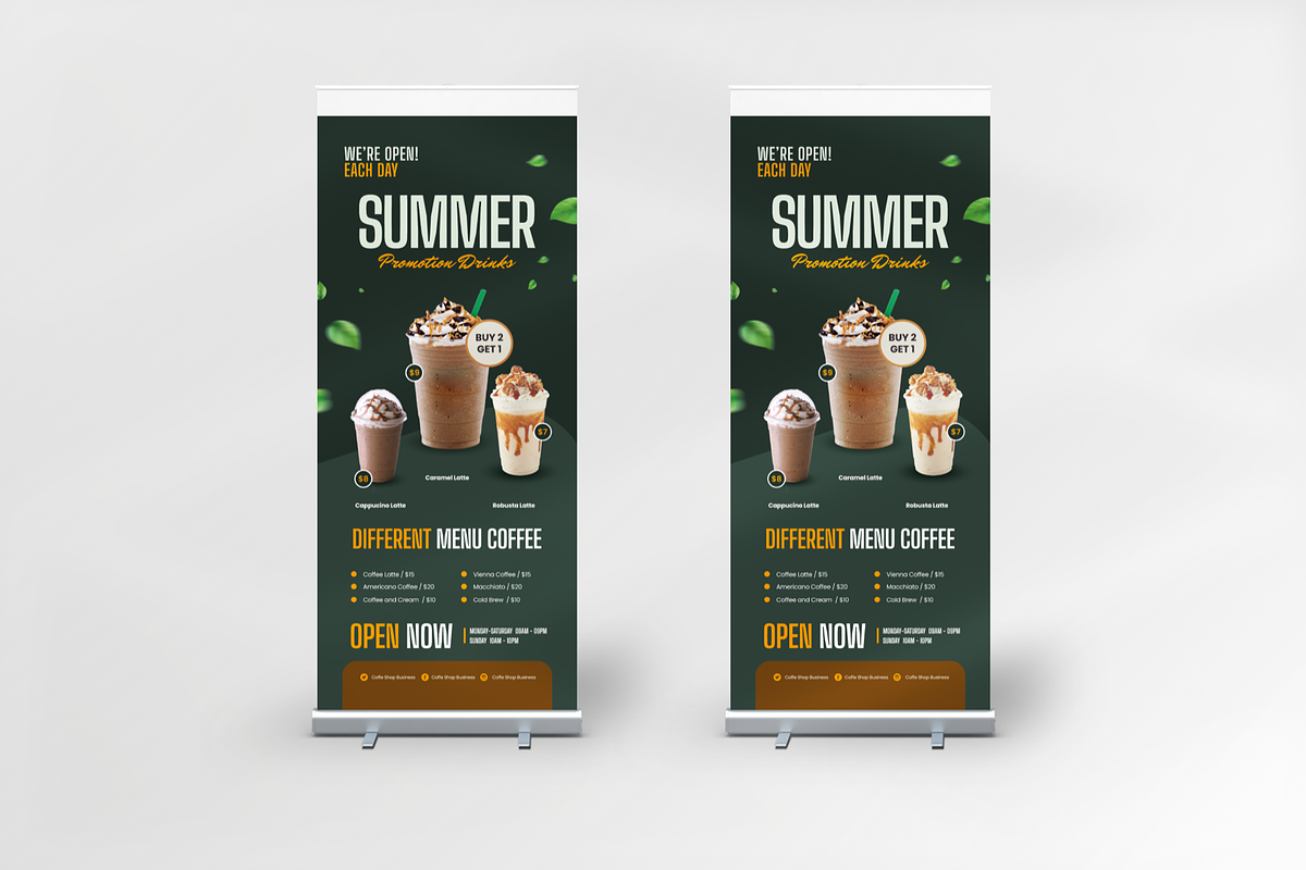 Coffeeshop Promotion Roll Up Banner, a Print Template by Annora Studio (Photo 3 of 5)