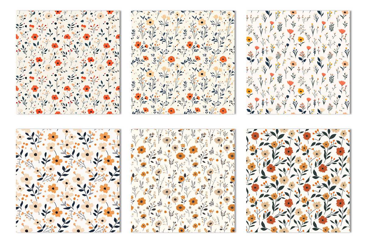 Minimal Boho Flowers Seamless, a Pattern Graphic by Canvas Craft (Photo 3 of 3)