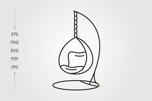 swing chair hang line art, a Branding & Logo Template by lawoel