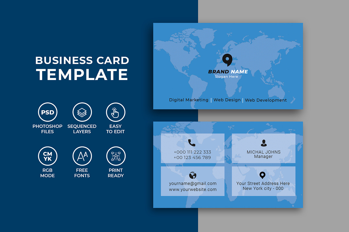 Minimal Business Card Template, a Business Card Template by Saman Osama (Photo 3 of 3)