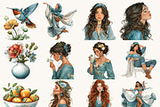 Watercolor Boho Arabian Clipart, a Person Illustration by BusyDaydesign (Thumbnail 2 of 9)