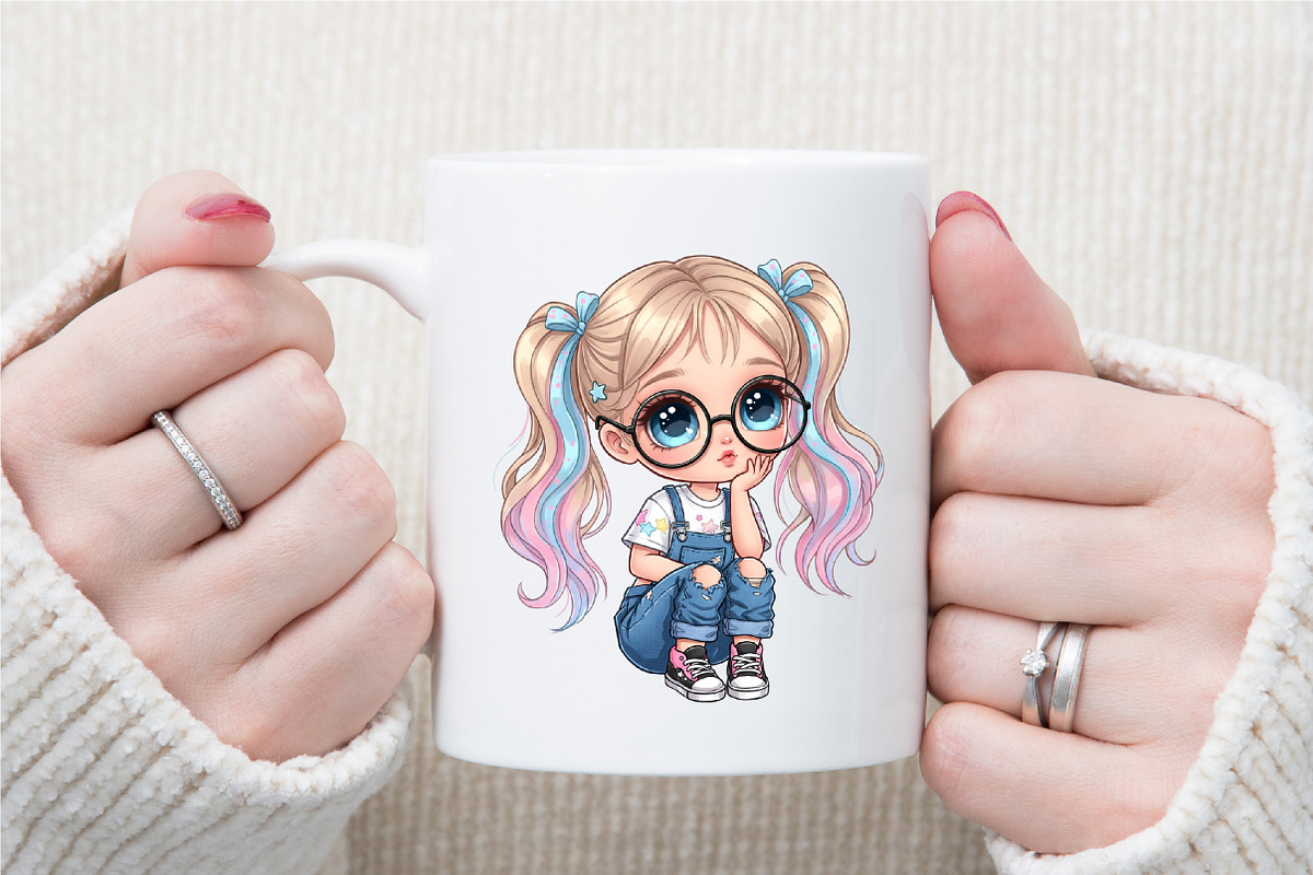 Quirky Cute Little Girl Clipart, an Illustration by Sublimation Artist (Photo 7 of 9)