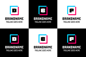 Letter D E F Glytch Logo Set, a Branding & Logo Template by Pray Art Design Studio