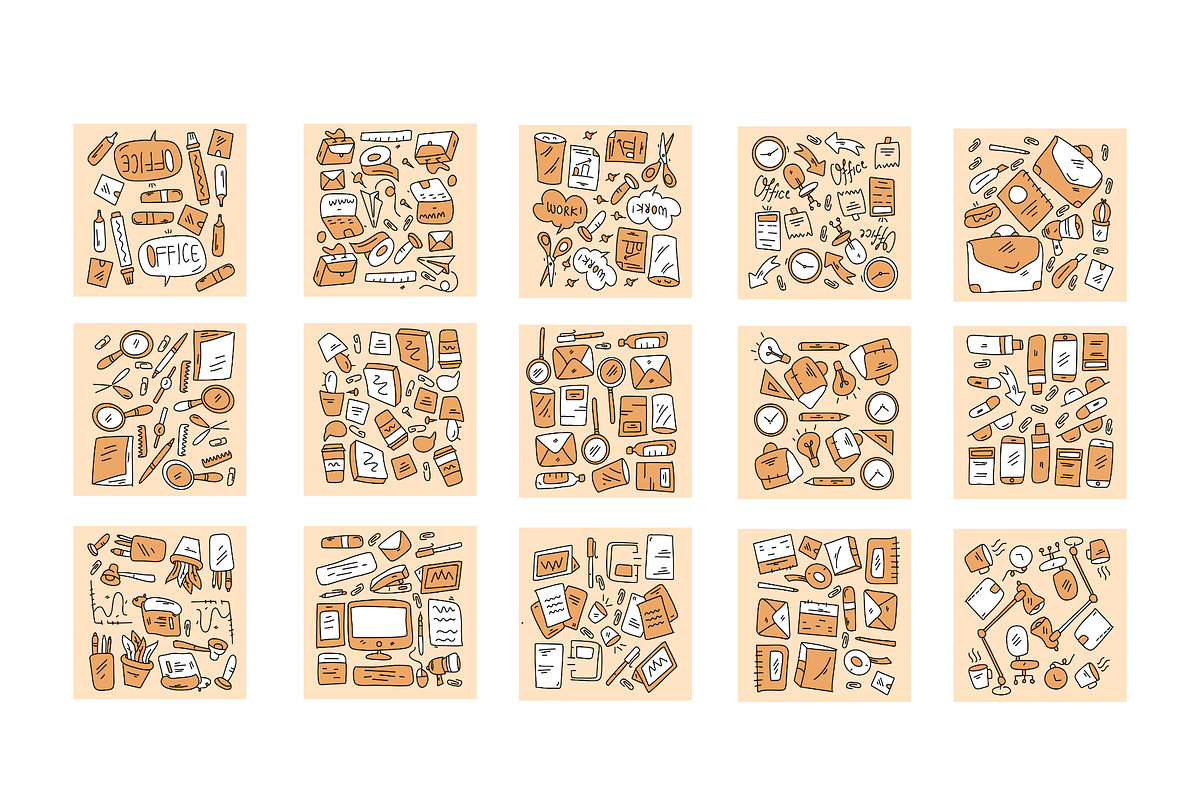 office icon doodle style bundle, an Object Illustration by foxndeer (Photo 4 of 4)
