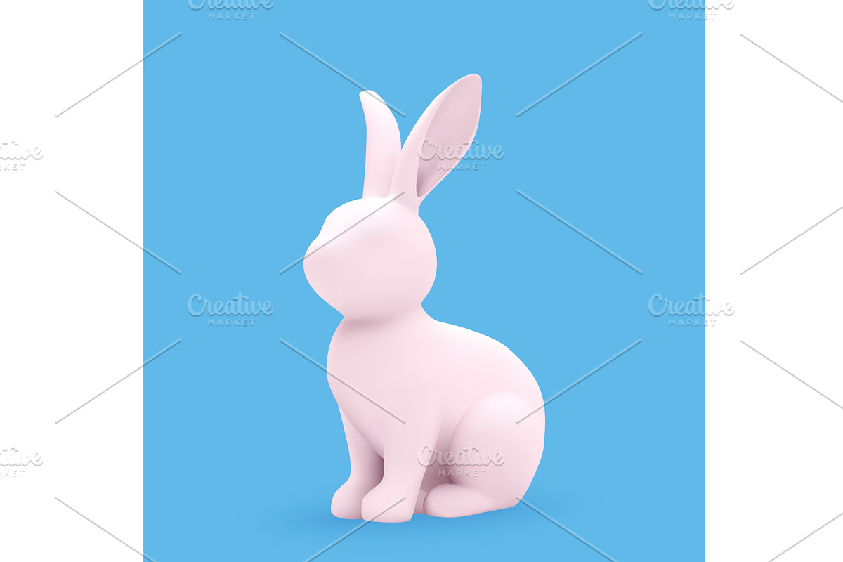 3d decorative rabbits for Easter, an Animal Illustration by ModVector