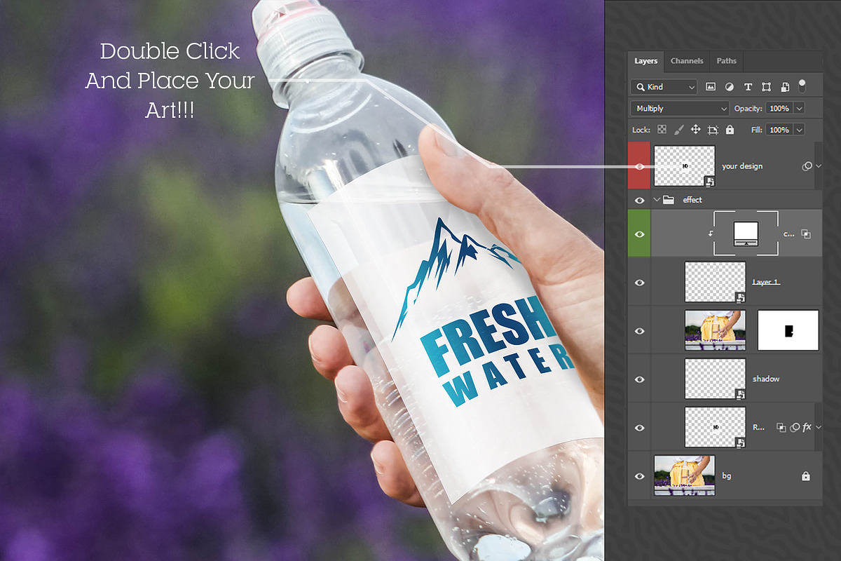 Water Bottle Mockup #15, a Product Mockup by alexandeerco (Photo 2 of 5)