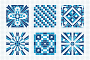 30x3 VINTAGE MOSAIC PATTERNS (BLUE), a Pattern Graphic by 2DFUNS (Thumbnail 6 of 7)