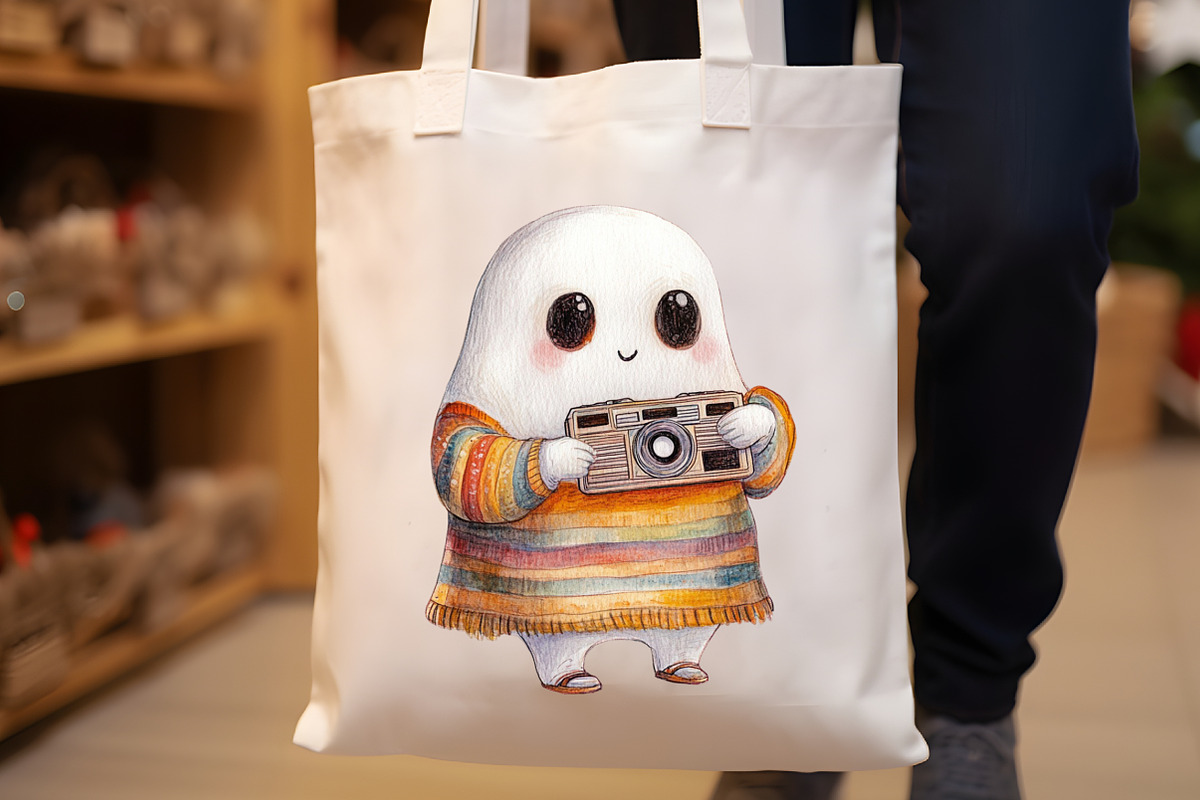 Funny Retro Halloween Ghost Clipart, an Illustration by Rose Art (Photo 5 of 7)
