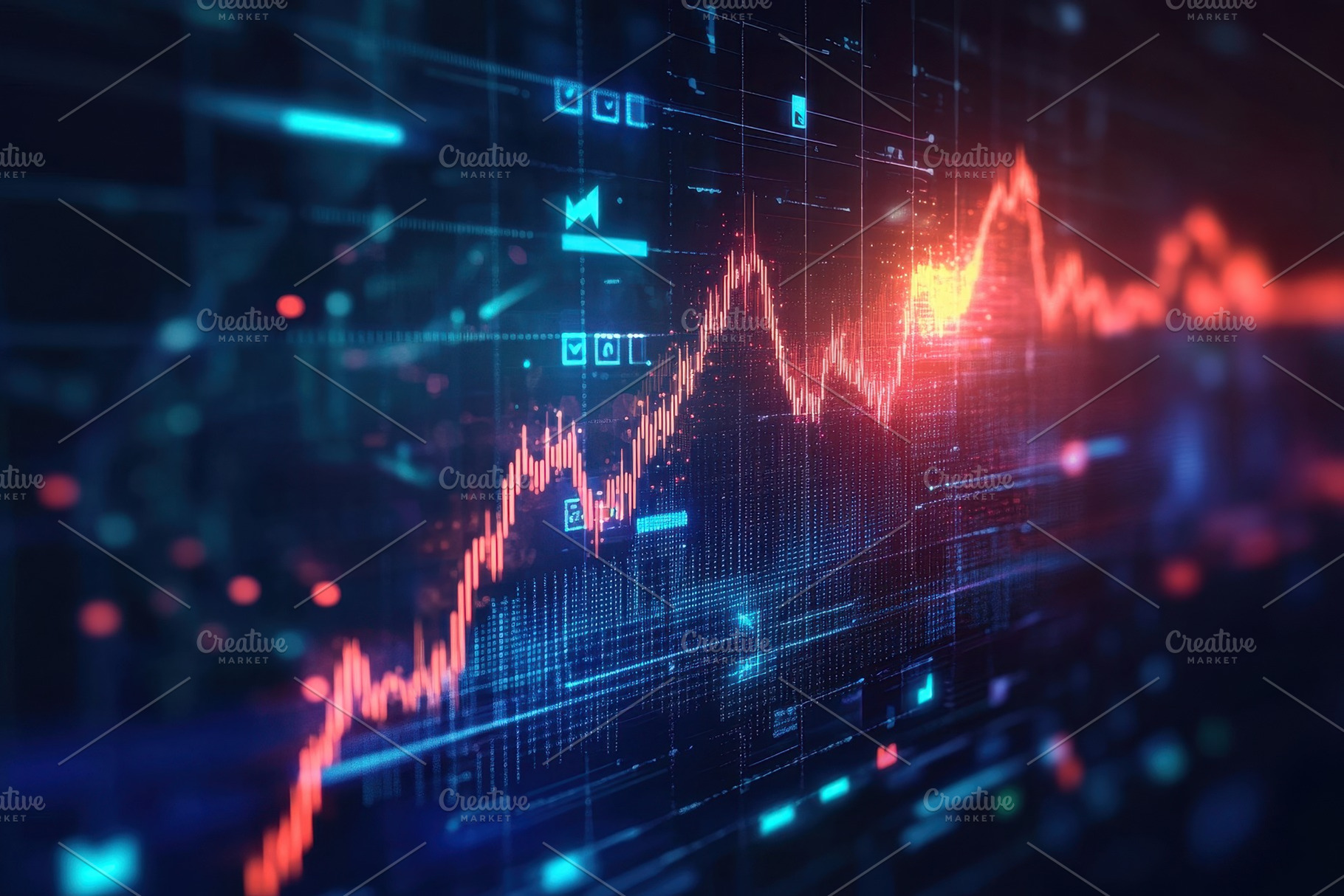 Futuristic arrow chart symbolizes, a Photo by Pavel_design