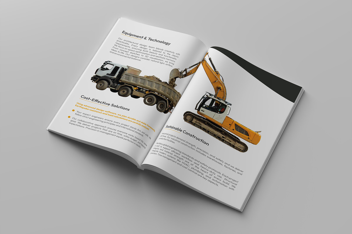 Construction Bifold Company Profile, a Brochure Template by VectStock (Photo 4 of 5)