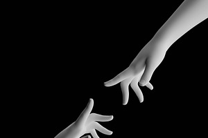 3d hands. gesture. helping hands