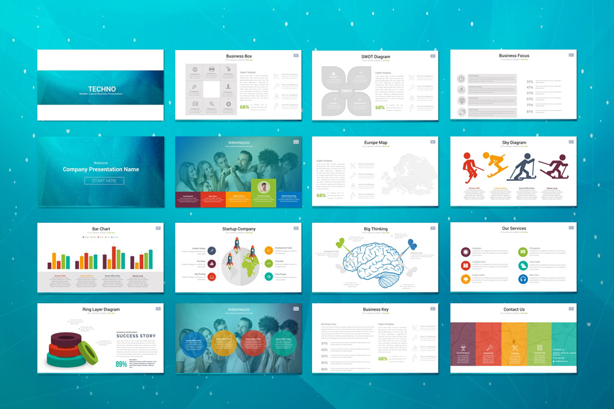 Techno Powerpoint Template, a Presentation Template by Flyer King (Photo 2 of 4)