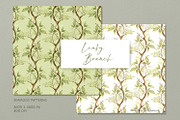 Green leafy seamless patterns, a Decorative Illustration by Gribanessa (Thumbnail 3 of 5)