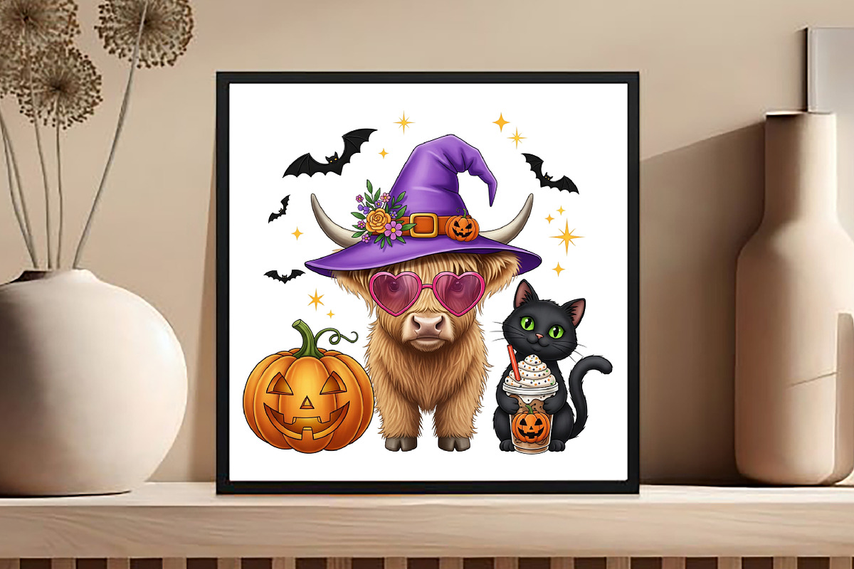 Halloween Highland Cow Png, an Illustration by Black Bird Studio (Photo 4 of 4)