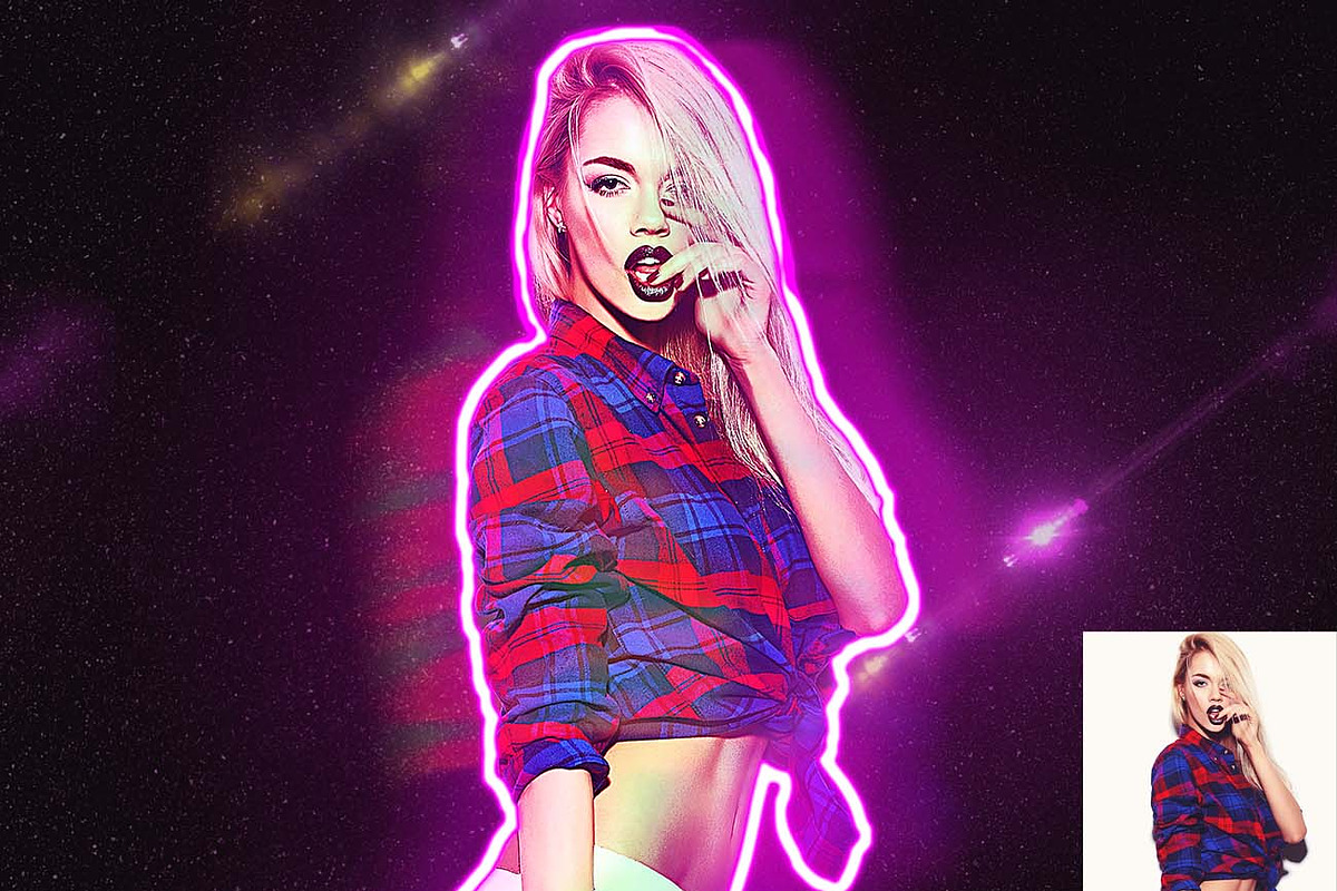Neon Glow FX Photoshop Action, an Action Add-On by Studio Retouch (Photo 3 of 13)