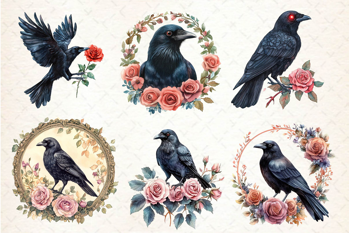 Creepy Crow Clipart, an Illustration by Dream Creation (Photo 3 of 7)