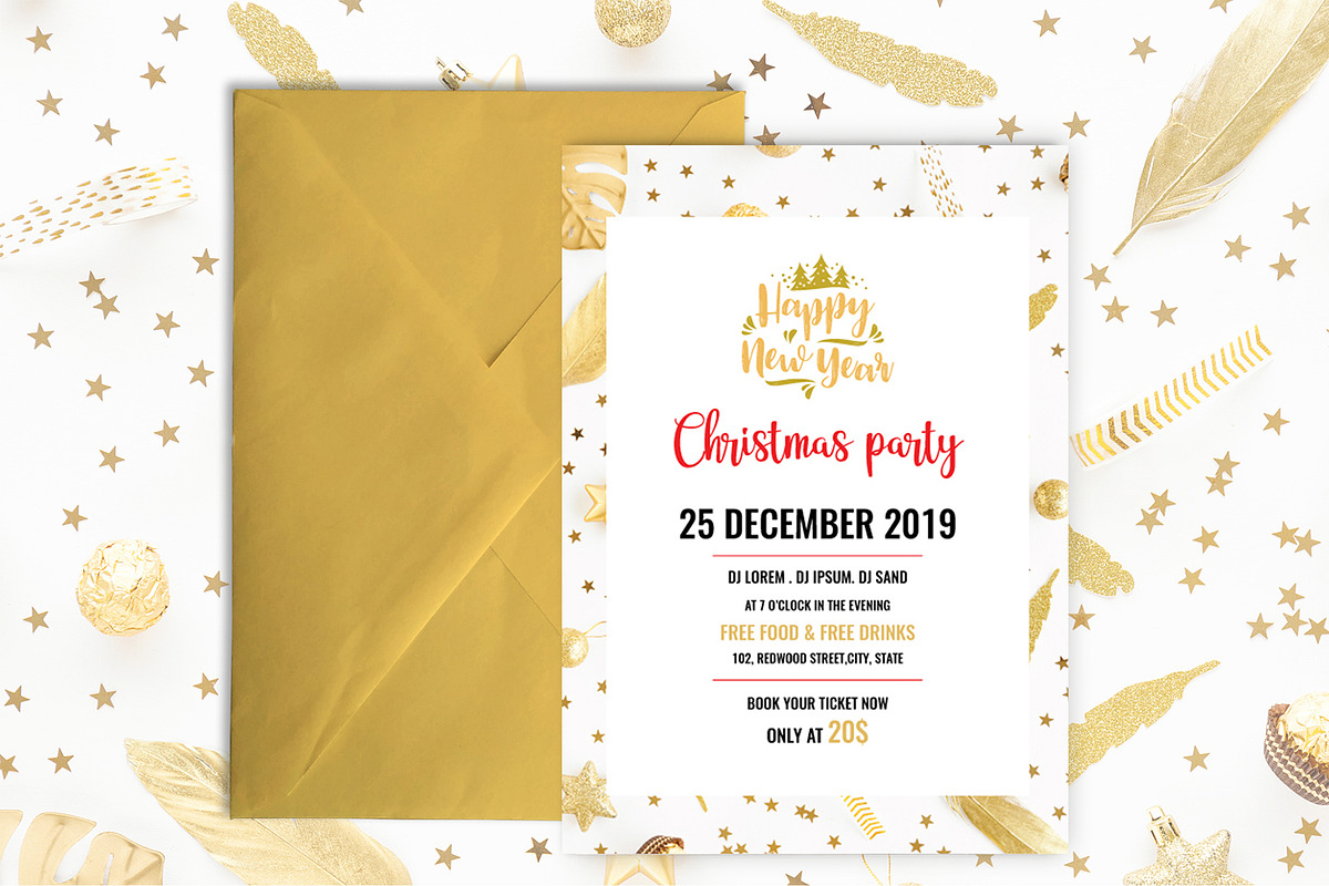 10 Christmas invitation templates, an Invitation Template by Andit themes (Photo 8 of 13)