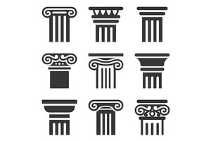 Ancient Columns Icon Set