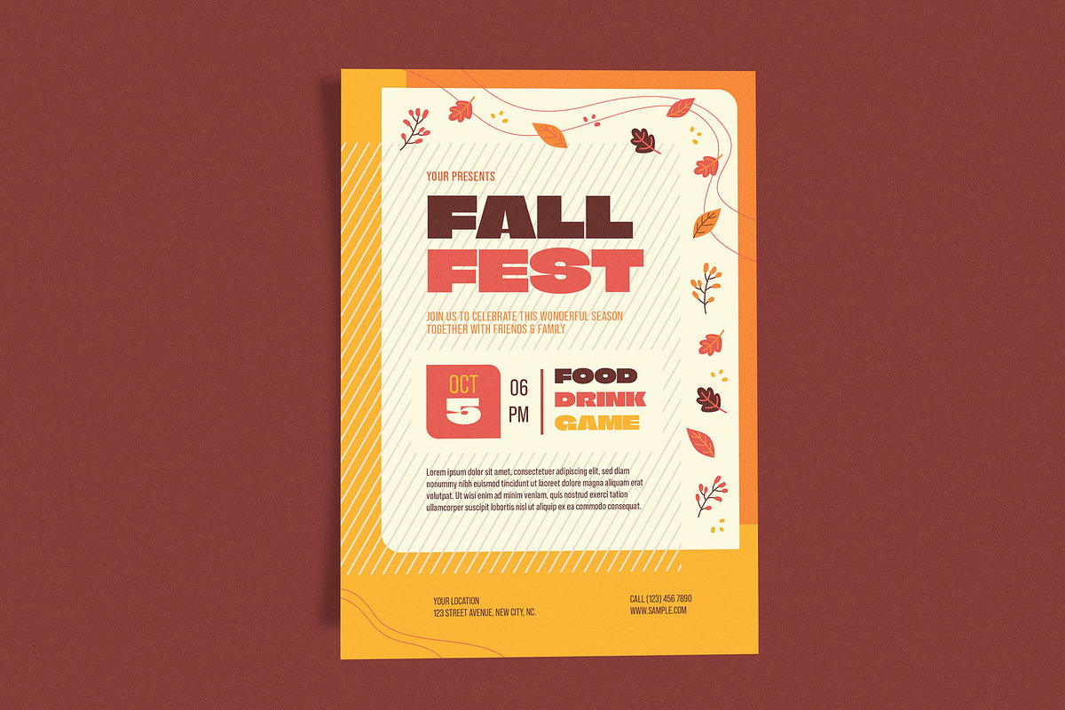 Fall Fest Orange Leaf, a Flyer Template by Me55enjah Design (Photo 2 of 4)
