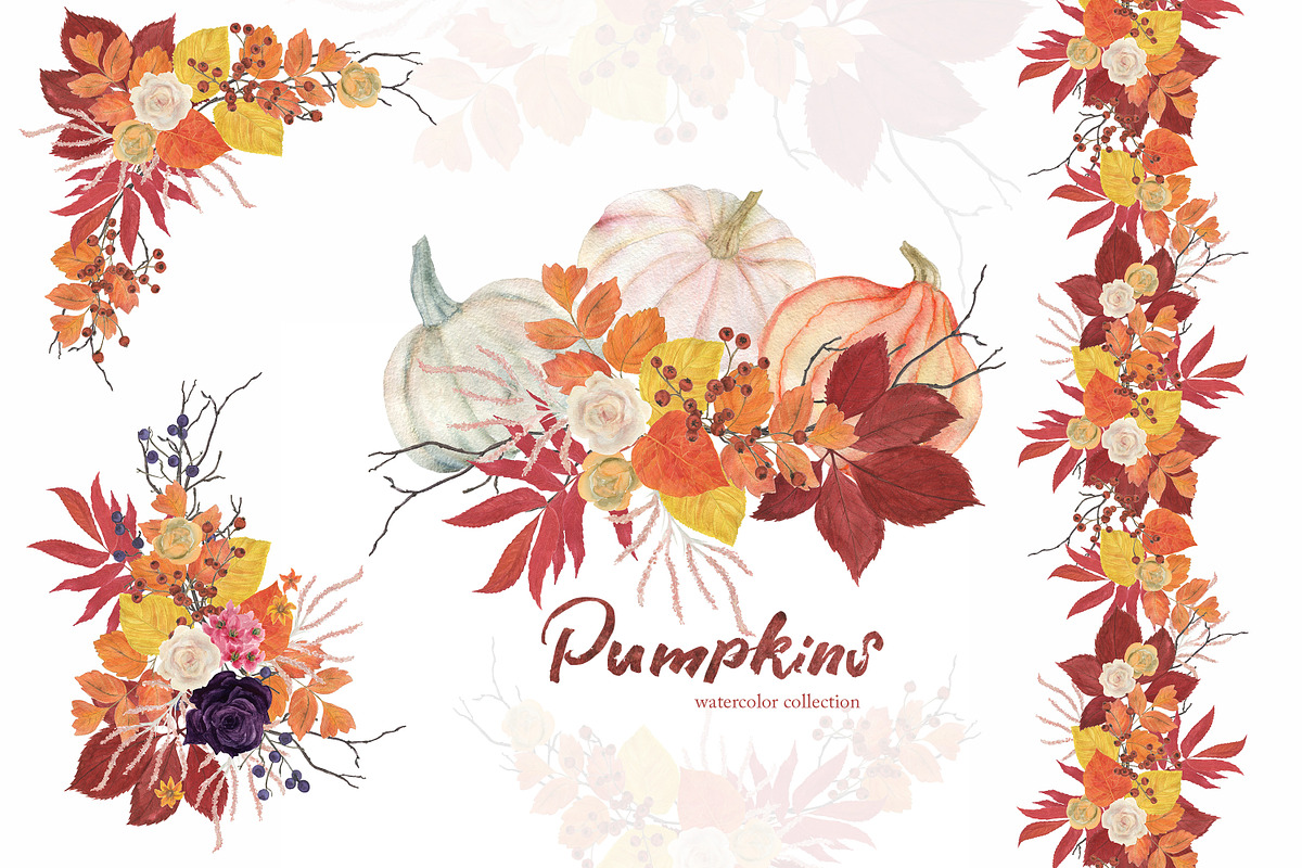 Pumpkins - watercolor collection, an Object Graphic by ramika (Photo 1 of 4)