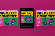 Pink Maximalist Music Concert Flyer, a Flyer Template by graphicook (Thumbnail 3 of 4)