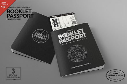Booklet Passport Print MockUp, a Print Template by INCDesign