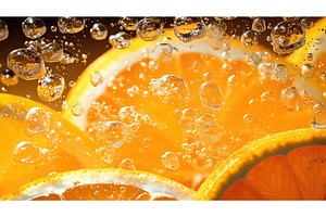 water orange soda drink fizzing ai, a Food & Drink Photo by pikepicture
