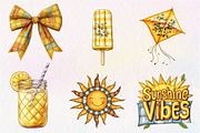Yellow Patchwork Summer Clipart, an Illustration by CreationArt (Thumbnail 4 of 8)