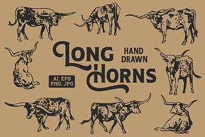 Longhorns - Western Illustration