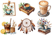 Boho Summer Coffee Time Clipart, an Illustration by Pixels.Craft (Thumbnail 4 of 9)