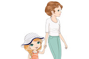 set with 32 cartoon girls-cute girls, an Animal Illustration by StudioLondon (Thumbnail 16 of 33)