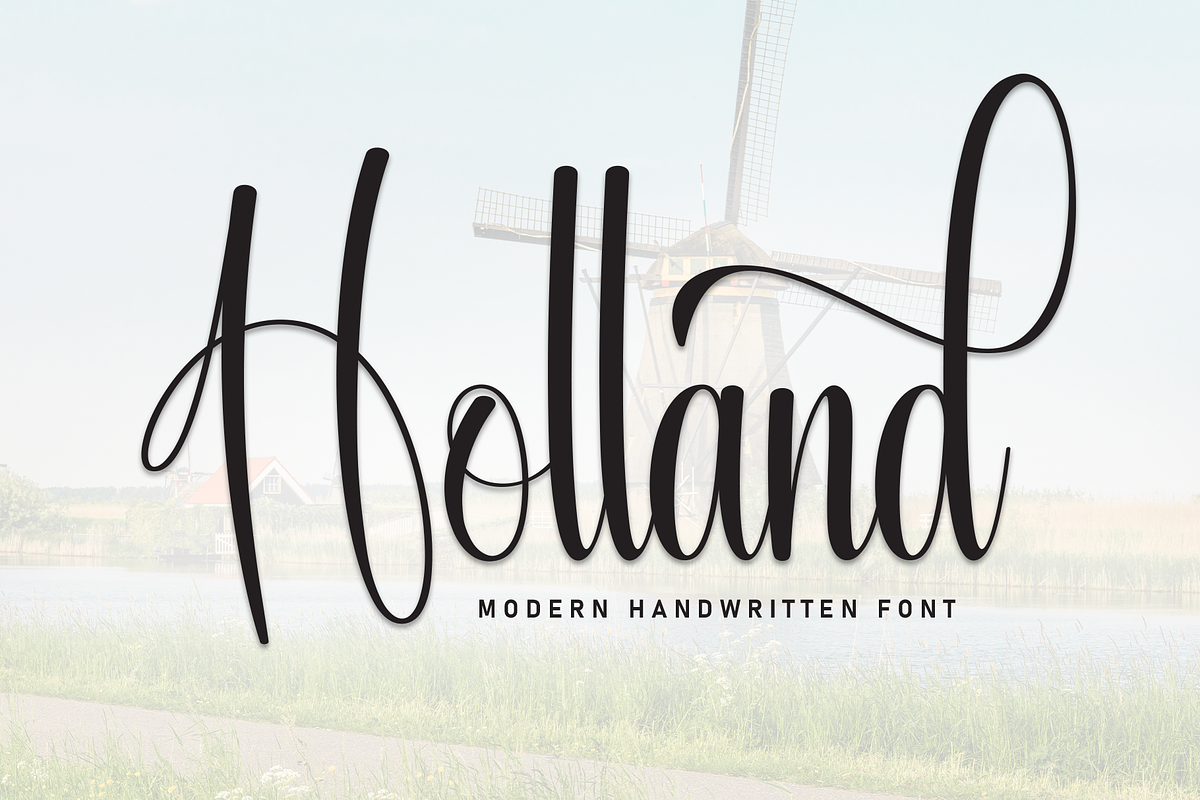 Holland | Script Font, a Handwritten Font by Scratchones (Photo 1 of 9)