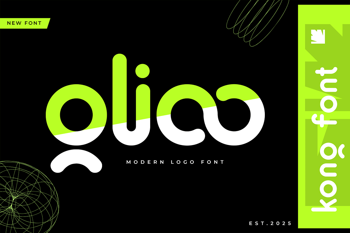 Glioo – Modern Logo Font, a Sans Serif Font by overlaytemplates (Photo 1 of 6)