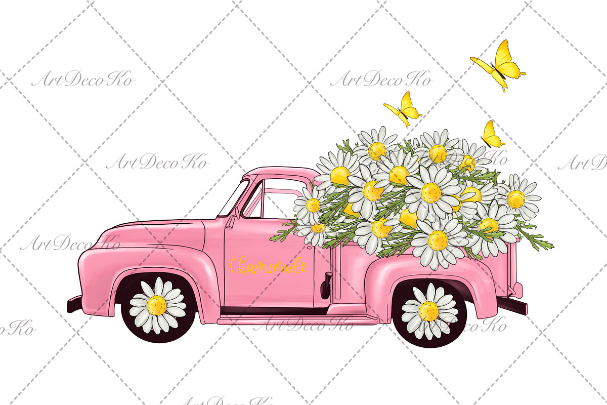 Chamomile Truck, Gnomes Png, a Technology Illustration by DekoArt (Photo 3 of 5)
