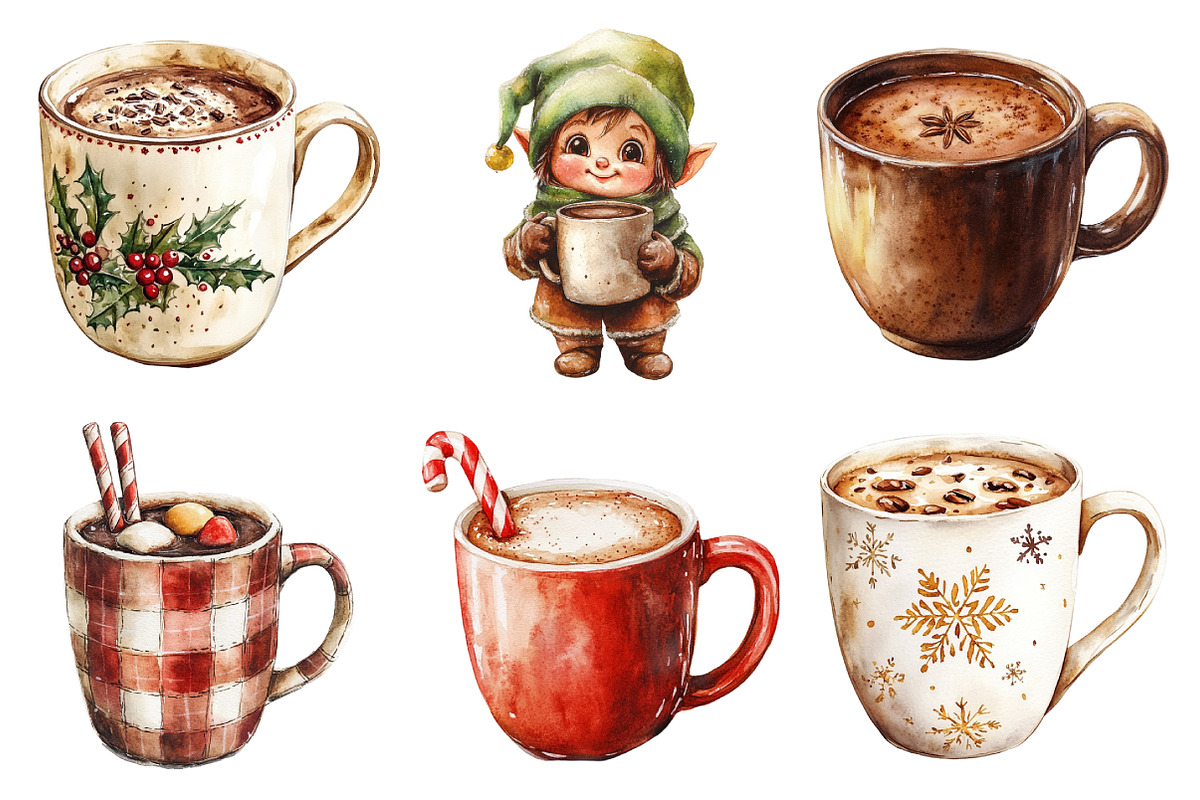 Christmas Hot Chocolate Collection, an Illustration by Daily.Designs (Photo 5 of 5)