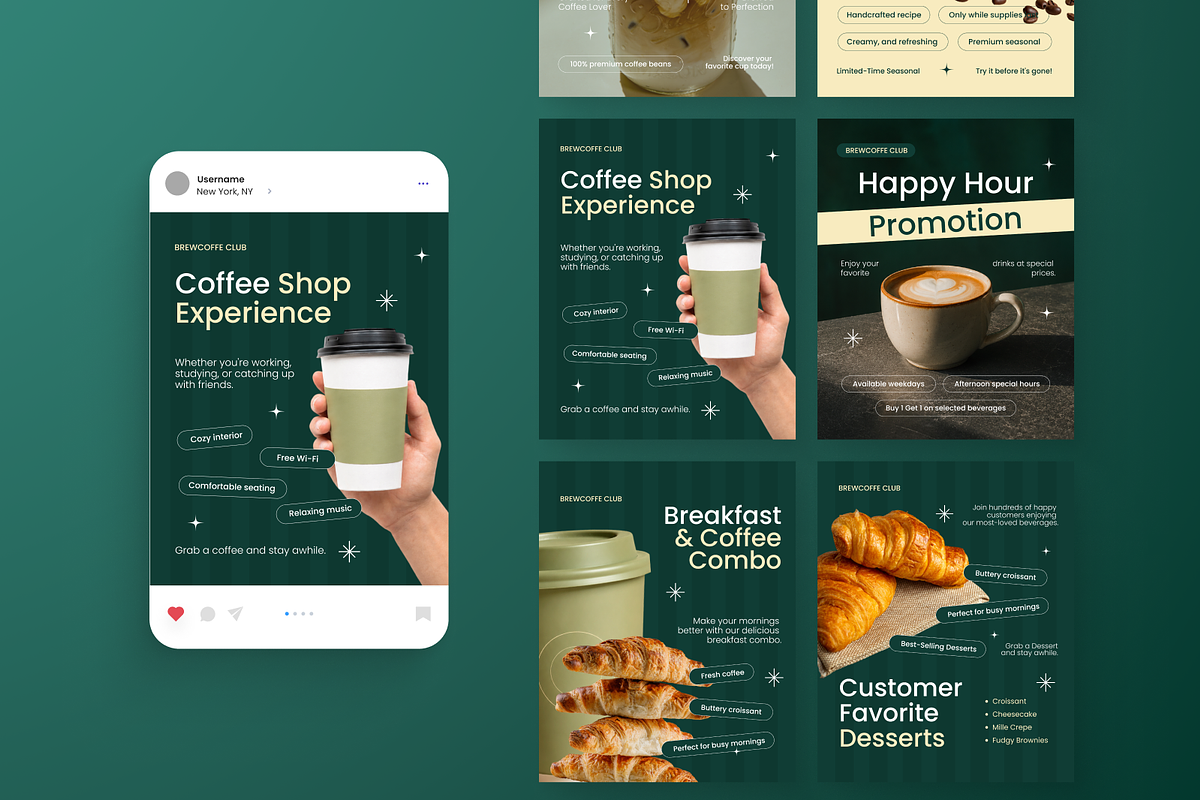 Cafe Shop Opening Instagram Post, a Social Media Template by Annora Studio (Photo 6 of 6)