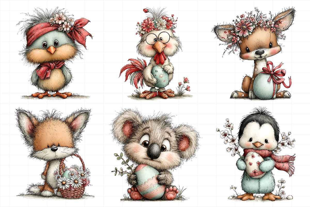 Whimsical Easter Animals Clipart PNG, an Illustration by Daily.Designs (Photo 3 of 8)