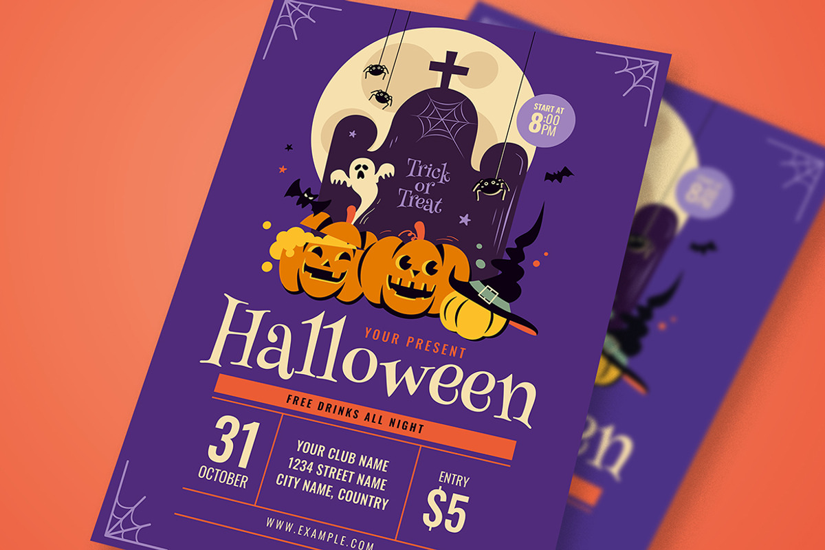 Halloween Trick or Treat Flyer, a Flyer Template by Esui Studio (Photo 1 of 4)