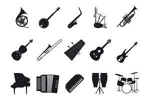 Musical Instrument Icons Set