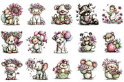 Whimsical Enjoy Cute Animals Clipart, a Seasonal Illustration by designcity5 (Thumbnail 2 of 5)