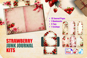 Strawberry Junk Journal Kit